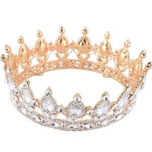 Gold Plated Crystal Rhinestone Full Circle Tiara Crown